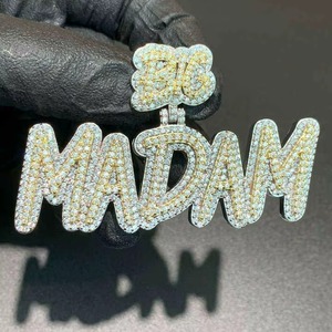 Pendentif Lettre Initiale Hip Hop Iced Out en Argent 925 avec Moissanite, Testée au Diamant, pour Hommes - Product Image 1