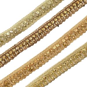 Encajes Bordados Ecológicos Hechos a Medida en Dos Colores con Perlas y Lentejuelas para Prendas de Vestir Femeninas - Product Image 1