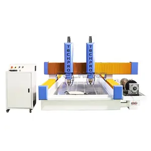 Factory Supplier Stone Machinery Double Head 4 axis Stone Cnc Router 3D Marble Sculpture Machine