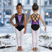 Justaucorps de gymnastique rythmique professionnel pour enfants, personnalisable avec strass, manches longues, pour filles, entraînement, danse, taille élastique