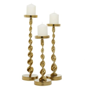Ensemble de 3 chandeliers de mariage décoratifs dorés en fer forgé à tête unique pour table - Product Image 6
