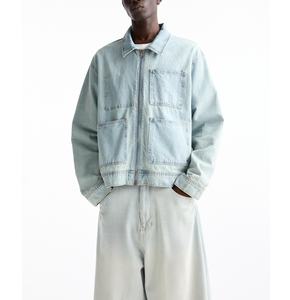 Veste de travail d'hiver OEM de haute qualité, grande taille, veste personnalisée pour hommes, veste cargo décontractée et élégante en toile, veste en jean pour hommes - Product Image 3