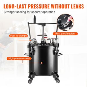 Serbatoio a Pressione in Acciaio da 20L/5 Galloni per Vernice Spray, Nuovo con Pressione Regolabile a 70 PSI e Ruote, Motore come Componente Principale - Product Image 6