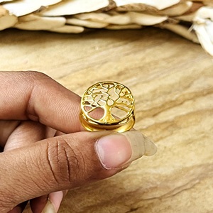 New Arrival Tree Of Life <b>Ring</b> Nature Brass Band <b>Ring</b> For Women 18k Gold Plated Bohemian Life <b>Statement</b> <b>Ring</b> For Wholesale/OEM - Product Image 4