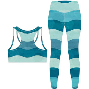 Ensemble de yoga côtelé sans couture pour femmes, vente en gros personnalisée, short taille haute et soutien-gorge de sport, tenue de fitness premium extensible pour la gym - Product Image 2
