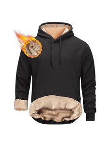 Ensemble de survêtement d'hiver décontracté 2 pièces doublé et respirant, avec sweat à capuche et pantalon de jogging en polaire thermique épaisse - Product Image 2