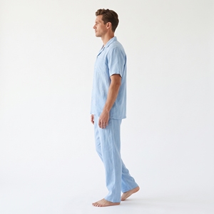 Men's <b>Summer</b> Polyester Knitted Fabric Quick Dry Breathable Casual <b>Pyjama</b> Set OEM ODM Wholesale Private Label Low MOQ - Product Image 3