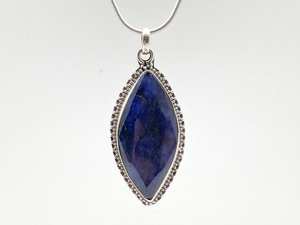 Collar con Colgante de Zafiro Marquesa, Plata de Ley, Hecho a Mano, Piedra Azul Natural, Joyería Elegante, Regalo - Product Image 2