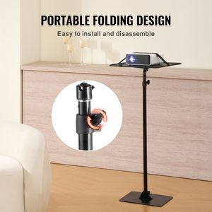 Supporto per Proiettore Mobile da Esterno Regolabile in Altezza con Vassoio, da 30,3 a 63,4 Pollici - Product Image 5