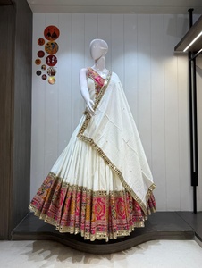Peplum Kediya Chaniya Choli en pure soie romaine avec dentelle fantaisie sur toute la surface et un grand volant de neuf mètres pour femmes, taille XXL - Product Image 5