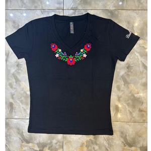 Camiseta de Mujer con Estampado de Flores, Talla Grande, Personalizada con Logotipo, Estilo Urbano, Casual, Holgada, Cuello Redondo, Manga Corta, de BD - Product Image 1