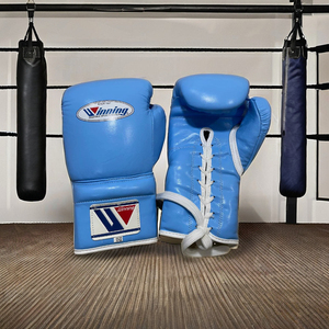Gants de MMA RTS Winning Bleu Clair Premium Haute Qualité Cuir Véritable Imperméable Fabriqués sur Mesure Sports de Boxe MS-BG-3393 - Product Image 1