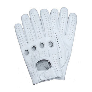 Mitaines d'hiver décontractées en cuir beige, à doigts complets, compatibles écran tactile, avec détection de pointe, paume à grain doux, poignet fendu et doublure cachemire - Product Image 3