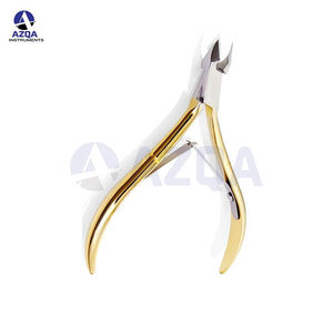 Coupe-ongles robuste en acier inoxydable plaqué or de haute qualité avec poignée lisse pour le soin des ongles incarnés – Vente en gros - Product Image 2