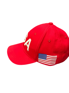 Customized Unisex <b>Red</b> 3D Embroidered USA Baseball Cap Presidential Election Peaked Hat DTF printed Promotional baseball cap - Product Image 2