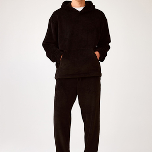 Sweat-shirts à capuche unisexes, mode, couleur unie, rouge, noir, gris, automne, hiver, polaire, 100% coton, surdimensionné, décontracté, hip hop - Product Image 2