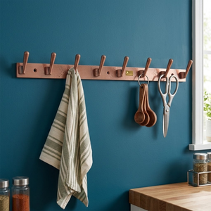 Heavy Duty Metal Wall Mount <b>Hook</b> <b>Rail</b> with 8 <b>Hooks</b> Rustic Style Coat Rack for Clothing Storage Bathroom Kitchen and Entryway - Product Image 5
