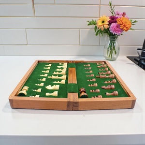 ILAHI's Eco-Friendly Rustic Polished Rectangle <b>Chess</b> <b>Board</b> Game 100% Handmade Pure Wood Animal/Love Style Customized Size <b>Chess</b> - Product Image 4