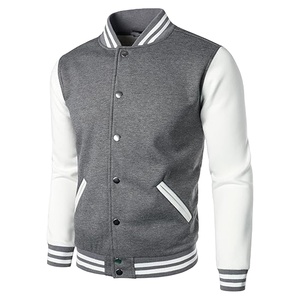 Blouson universitaire unisexe noir uni en polaire respirant à col montant pour homme et femme, idéal pour l'hiver – Vente en gros - Product Image 1