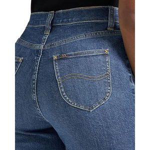 Jean Mom légendaire pour femme, coupe droite taille haute, denim uni, style décontracté - Product Image 5