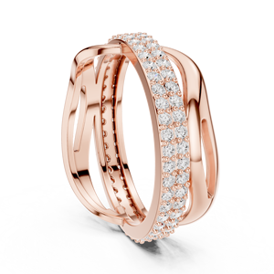 Rose <b>Gold</b> Diamond Bracelet Women's Luxury Round Brilliant Cut Natural Diamonds Wedding Jewelry <b>Bangle</b> - Product Image 3