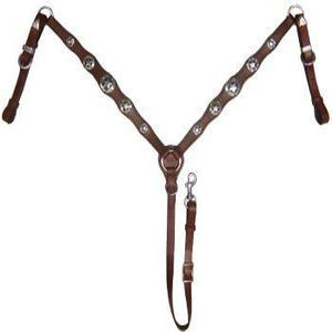 Ensemble de têtière, collier de poitrée et rênes en cuir véritable pour cheval, style western, avec concho étoile argentée gravée à la main, ensemble d'équipement durable pour l'équitation - Product Image 2