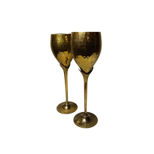 Deluxe Copper Plated Stainless Steel Wine Goblet Set Metal Champagne Martini Glasses With Engraved <b>Wheat</b> Ear Pattern For Sale - Product Image 3