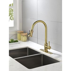 ก๊อกน้ำห้องครัวแบบสัมผัสหัวฉีดแบบดึงลง - Product Image 1