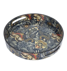 Vente chaude Plateau décoratif de forme ovale Plateau de service en bois d'acacia pour le café, le thé, les fruits, les aliments, les desserts - Product Image 6