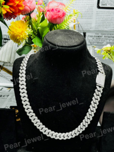 Collar de Cadena Cubana con Incrustaciones de Moissanita, Plata de Ley 925, Bañado en Rodio, Estilo Hip Hop Miami, Unisex, Regalo de Aniversario - Product Image 1