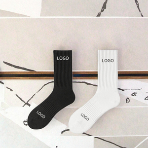 Chaussettes en coton avec logo imprimé, noir, gris, blanc, respirantes, décontractées, pour tous les jours, unisexes, pour adultes, chaussettes tricotées pour le printemps - Product Image 4