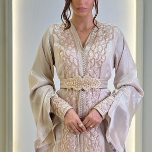 Moroccan Bridal Dress Satin Kaftan Luxury Wedding Outfit Custom Tailoring Wholesale Supplier Moroccan Bridal Dress - Product Image 3