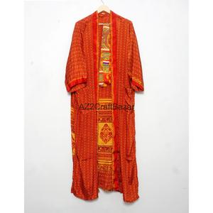 Kimono Robe de Luxe Unique Fait Main Vintage Japonais 100% Soie pour Femme, Patchwork Long Élégant et Doux, Vêtement de Nuit Respirant pour l'Été - Product Image 6