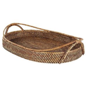 Bandejas decorativas de ratán tejidas a mano con asa para decoración del hogar, bandeja de ratán natural al mejor precio - Product Image 3