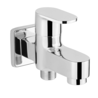 Robinet Mitigeur Mural en Laiton Chromé à Deux Voies pour Machine à Laver, Lavabo de Salle de Bain et Robinet d'Évier de Cuisine