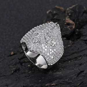 Mens 925 <b>Silver</b> Moissanite Iced Gothic <b>Cross</b> Signet <b>Ring</b> Pave Statement Luxury Jewellery <b>Ring</b> for Men - Product Image 2