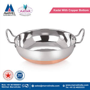 Olla Kadai de Acero Inoxidable, Resistente al Óxido, con Acabado Espejo, Ecológica, con Base de Cobre - Product Image 2