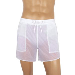 Shorts de bain pour hommes transparents à cordon de serrage, séchage rapide, avec slip en maille intégré, coupe ample, pour l'extérieur - Product Image 2