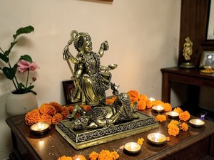Brass Wax Casting Maa Kali <b>Statue</b> Handmade Hindu Goddess Idol for Home Temple Decor - Product Image 2