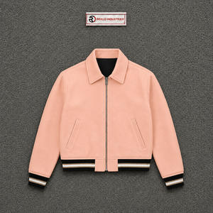 <b>LIGHTWEIGHT</b> MODERN PEACH BOMBER <b>JACKET</b> FOR <b>MEN</b> STREET STYLE Cotton Bamboo Fiber Turn-down Collar Zipper Closure Casual Autumn W - Product Image 5