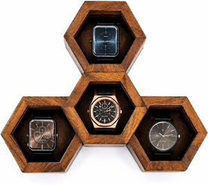 Meuble de rangement pour montres en bois Manhalstore (marron, capacité 1000 montres) – Organisateur de table écologique et durable pour la décoration intérieure - Product Image 2