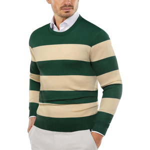 Pull à col rond en tricot Argyle gris et noir pour homme, manches longues, épaisseur standard, automne - Product Image 2