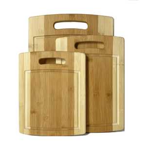 Ensemble de planches à découper en bambou multi-tailles avec poignée et rainure pour les jus, planches à découper en bois robustes pour la cuisine - Product Image 1