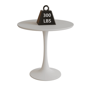 Table à manger ronde blanche de style E du milieu du siècle de 31,5 po avec plateau en MDF et base sur piédestal pour 2 à 4 personnes, cuisine, salle à manger - Product Image 3