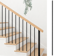 EFS PSHB Modern Iron Square Spindles Plain Straight Hollow Baluster Stair Parts Balcony Matt Black Berkualitas Tinggi Garansi 1 Tahun