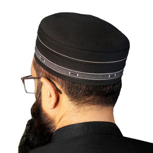 Bonnet de prière musulman blanc uni, doux et léger, style Kufi, pour la tenue islamique, commandes en gros - Product Image 1