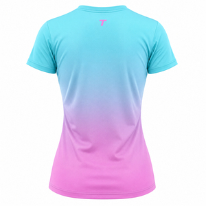 T-shirt de sport athlétique pour femme, idéal pour la course, le yoga et la gym, anti-transpiration, séchage rapide, anti-boulochage, coupe ajustée compressée, pour l'entraînement estival - Product Image 2