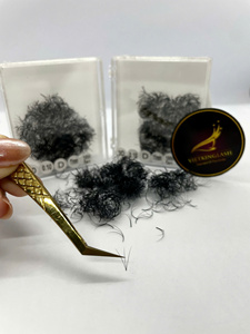 Extensions de cils volume pré-faites 3D 6D en PBT coréen, noir mat, courbure D, base fine et pointue, 7-25mm, marque privée - Product Image 4