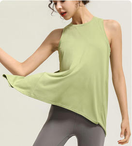 Women's Gray Sleeveless Twist Tank <b>Top</b> Crew Neck Breathable Solid Color Fitness Wear Regular Fit All Seasons - Product Image 5