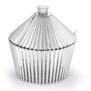 Stainless Steel Chafing Dish Bulk Round Pleated <b>Soup</b> Tureen Catering Buffet Food Warmer with Conical Corrugated Dome Lid - Product Image 1